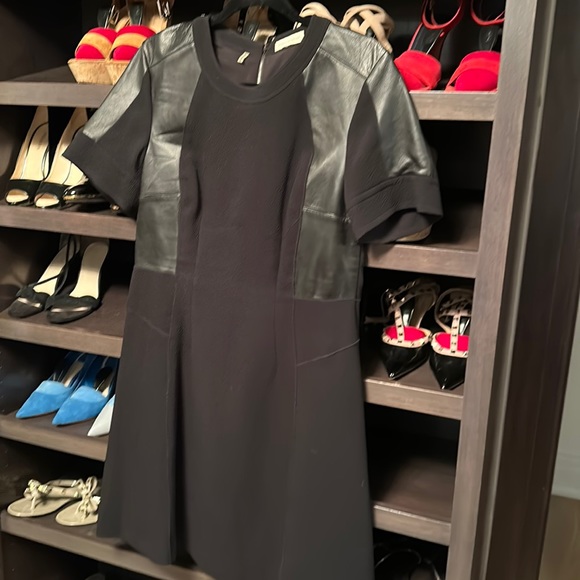 Rebecca Taylor black crepe and leather dress - Picture 5 of 17